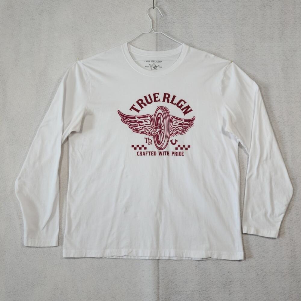 True Religion, Long Sleeve T-shirt "Crafted w/Pride", Men Size XXXL, EUC - Picture 1 of 5